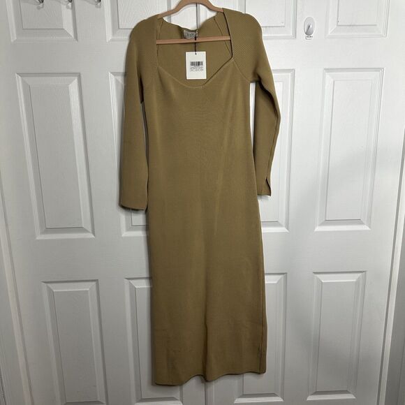 DISSH REIGN LONG SLEEVED RIB KNIT MAXI DRESS TAN WHEAT SIZE XXL 2x 1x 20 22 - Picture 4 of 9